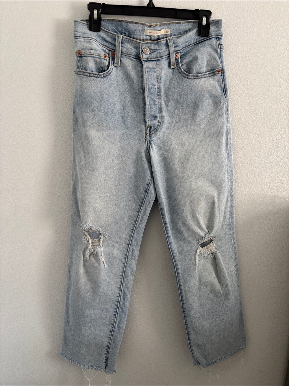 Levi's Light Blue High Rise Distressed Jeans